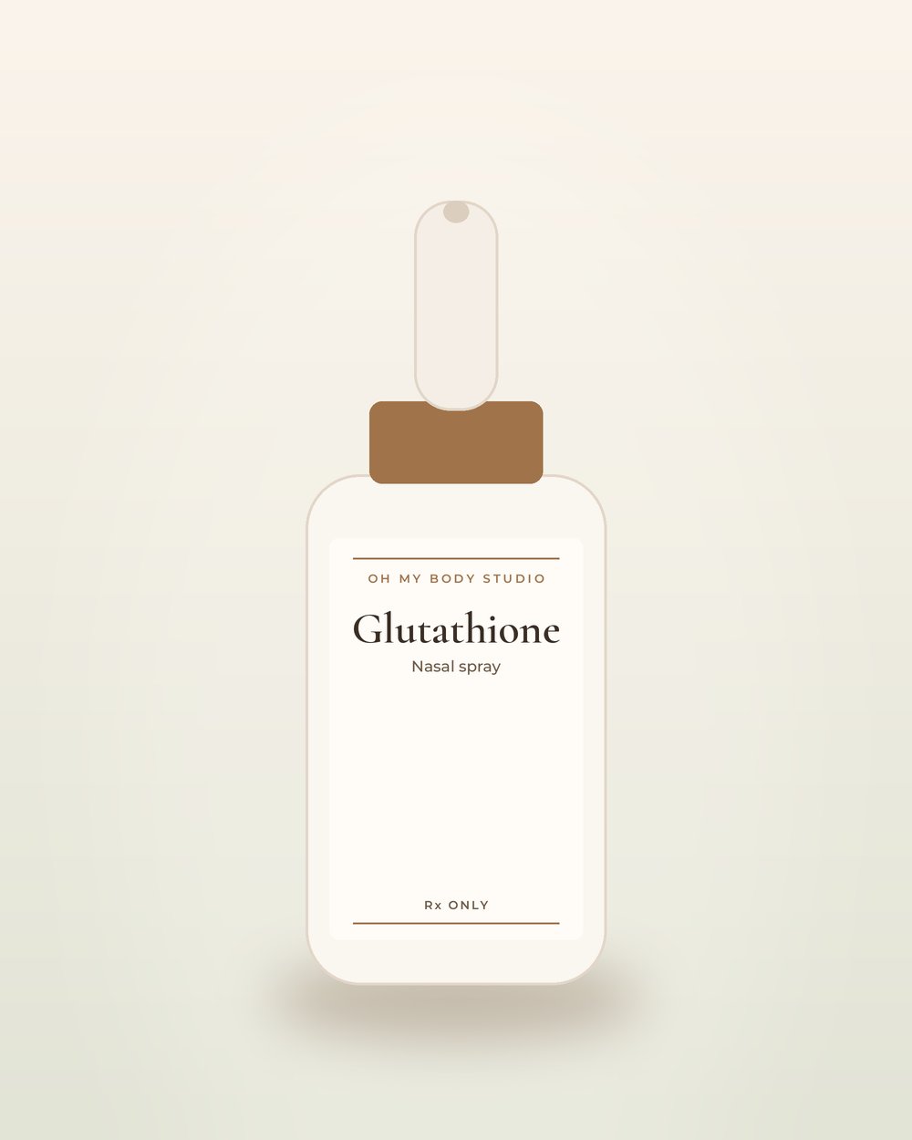 Glutathione Nasal Spray by Oh My Body Studio, illustrative packaging
