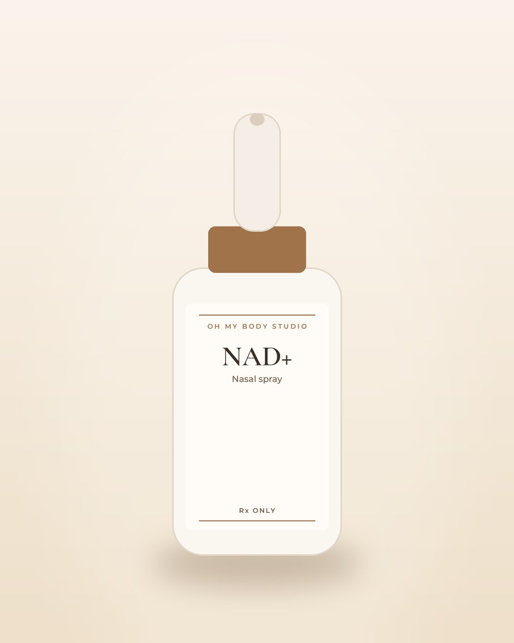 NAD+ Nasal Spray by Oh My Body Studio, illustrative packaging