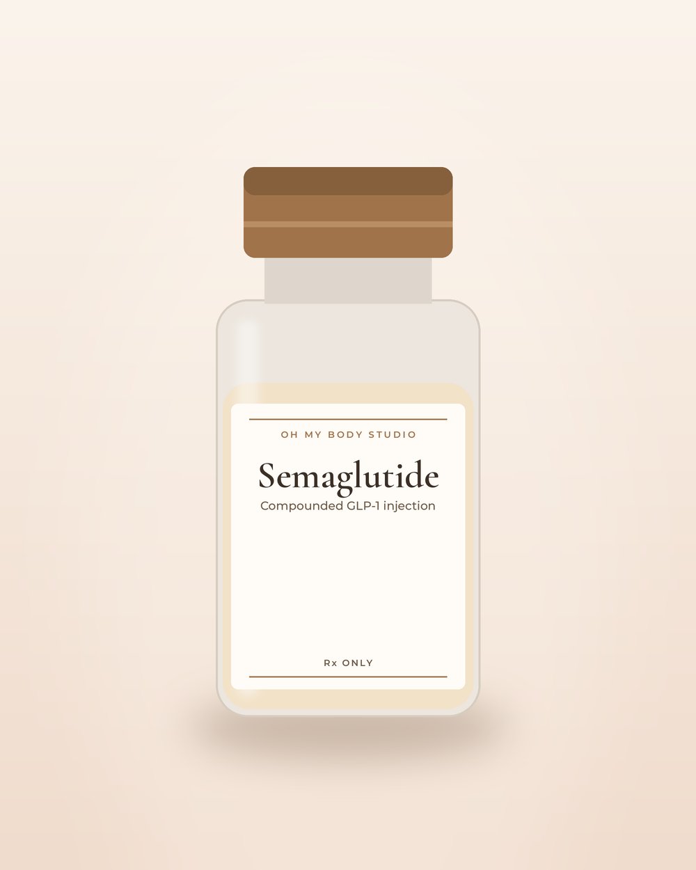 Compounded Semaglutide by Oh My Body Studio, illustrative packaging